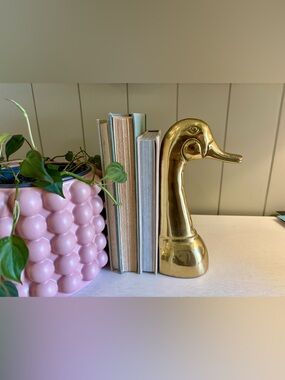 Vintage Single Brass Duck Mallard Bookend